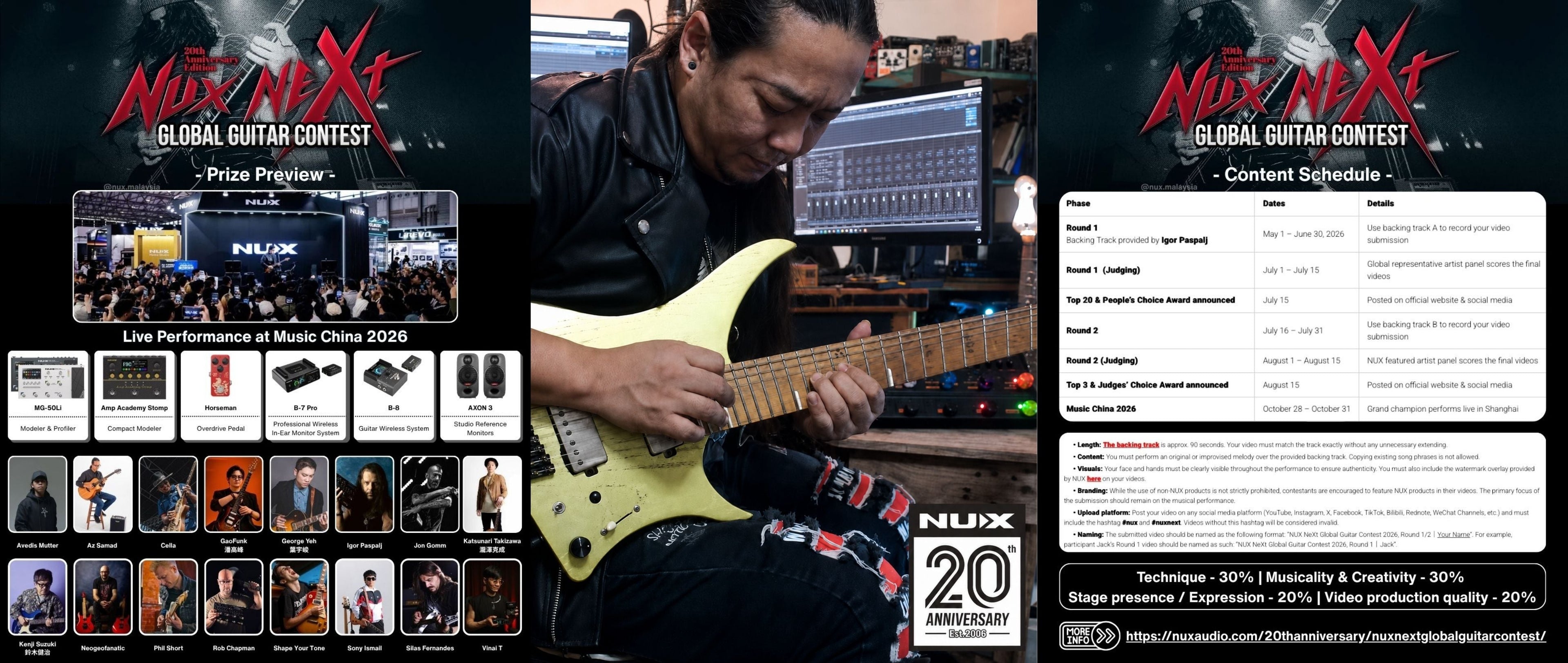 Wan Noorazifee Reaches NUX NeXt Global Guitar Contest Top 20